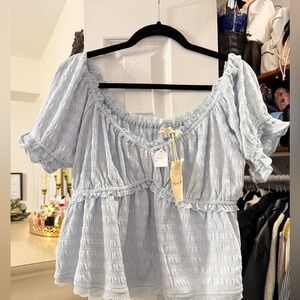 NWT Hem & Thread Ruffled Babydoll Blouse